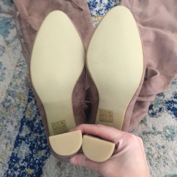 Tan New Over the Knee 4” Heeled Boots - Picture 2 of 5